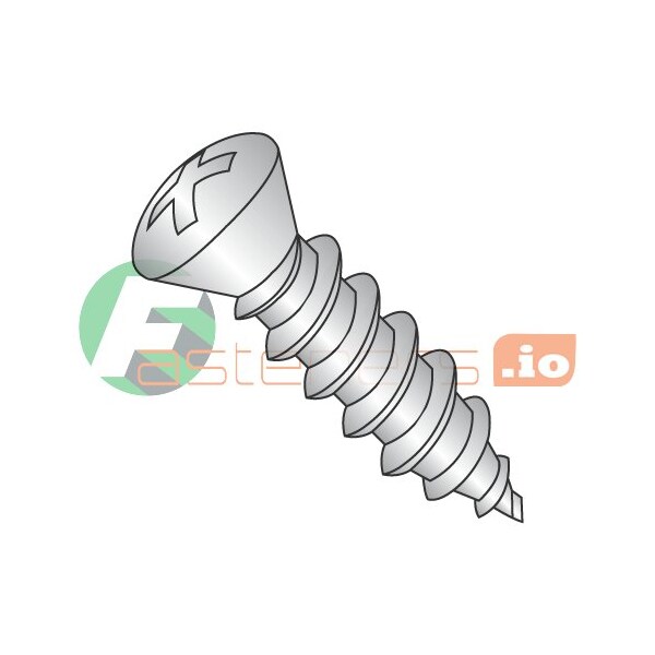 Newport Fasteners Sheet Metal Screw, #8 x 3/4 in, 18-8 Stainless Steel Oval Head Phillips Drive, 5000 PK 499940 - main